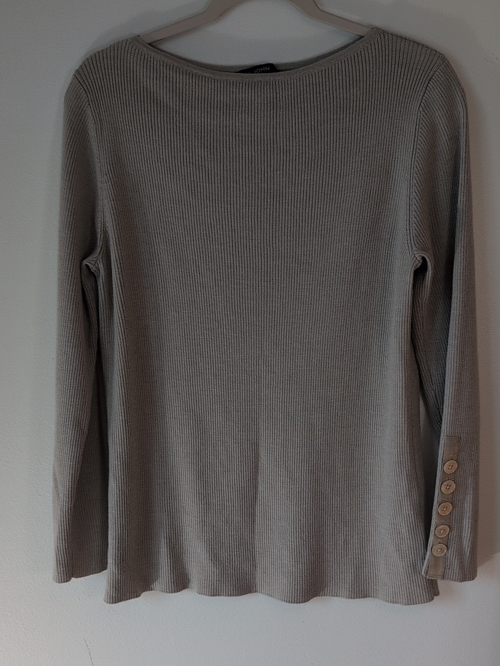 St. John Wool Blend Ribbed Long-sleeve Knit Sweater XL